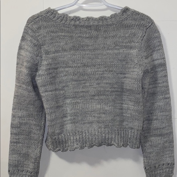 Le Reve Small grey button up sweater with velvet bows - Picture 3 of 3